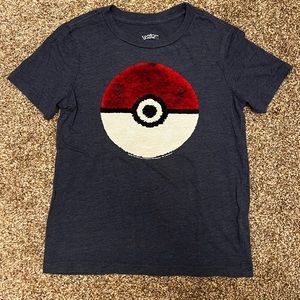 Pokemon Reverse Sequin Pokeball Pikachu Short Sleeve Shirt